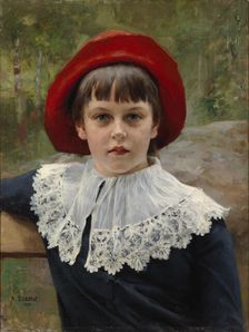 Portrait of the Artist's Sister Berta Edelfelt, 1884. Creator: Albert Edelfelt