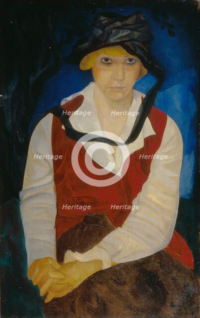Portrait of the artist's wife, 1917. Artist: Grigoriev, Boris Dmitryevich (1886-1939)