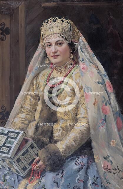 Portrait of the Artists Wife, 1917. Artist: Kulikov, Ivan Semyonovich (1875-1941)