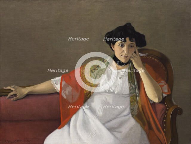 Portrait of the artist's wife, Gabrielle Vallotton, 1905. Creator: Vallotton, Felix Edouard (1865-1925).
