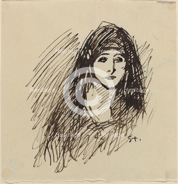 Portrait of the Artist's Wife, late 19th-early 20th century. Creator: Theophile Alexandre Steinlen.