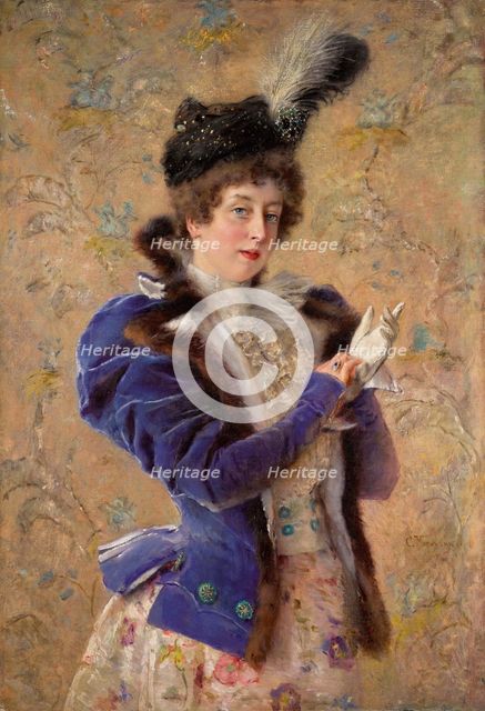 Portrait of the artist's wife, Maria Alexeevna Makovskaya (1869-1919). Creator: Makovsky, Konstantin Yegorovich (1839-1915).