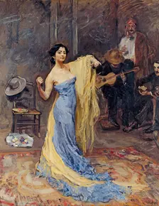 Portrait of the ballerina Anna Pavlova (1881-1931), 1904. Artist: Slevogt, Max (1868-1932)