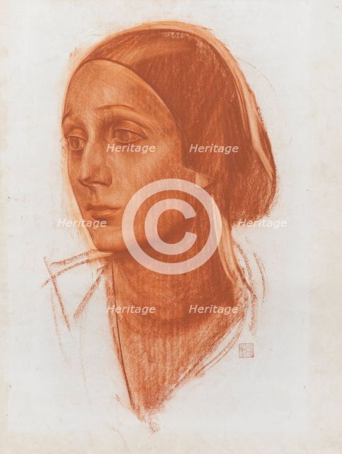 Portrait of the ballerina Anna Pavlova (1881-1931), c. 1924. Artist: Yakovlev, Alexander Yevgenyevich (1887-1938)