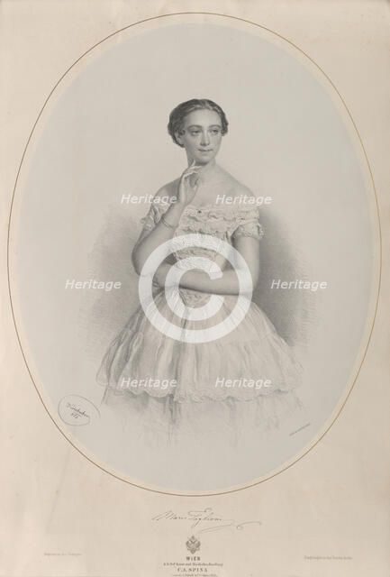 Portrait of the ballerina Marie Taglioni (1804-1884), 1853. Creator: Kriehuber, Josef (1800-1876).