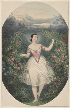Portrait of the ballerina Marie Taglioni (1804-1884) in ballet Théa ou La Fée aux Fleurs by Cesare P