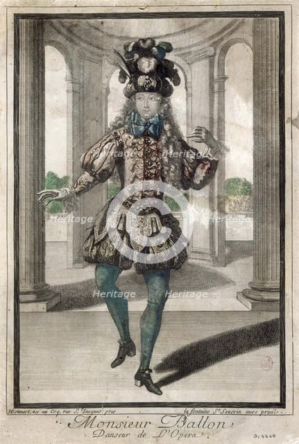 Portrait of the ballet dancer Claude Ballon (1671-1744), um 1700. Creator: Bonnart, Henri (1642-1711).