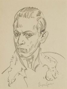 Portrait of the ballet dancer and choreographer Sergey Lifar (1905-1986). Artist: Grigoriev, Boris Dmitryevich (1886-1939)