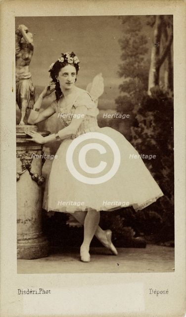Portrait of the ballet dancer Marfa Muravyeva (1838-1879) in the ballet "Diavolina"..., 1863. Creator: Disdéri, André Adolphe-Eugène (1819-1889).