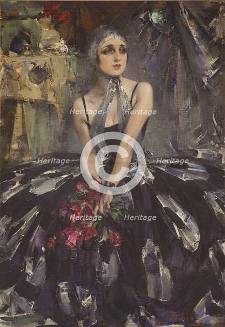 Portrait of the ballet dancer Vera Fokina (1886-1958), 1927. Creator: Nikolay Feshin.