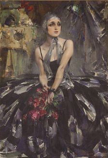 Portrait of the ballet dancer Vera Fokina (1886-1958), 1927. Creator: Nikolay Feshin