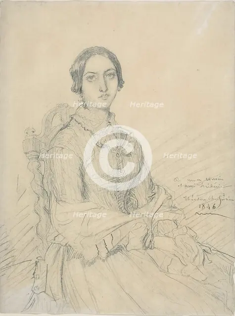 Portrait of the Baroness Chassériau, 1846. Creator: Theodore Chasseriau.