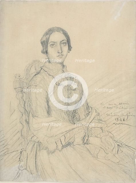 Portrait of the Baroness Chassériau, 1846. Creator: Theodore Chasseriau.