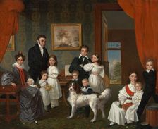 Portrait of the Baud family in their country house in Voorburg, 1831-1832. Creator: Raden Saleh