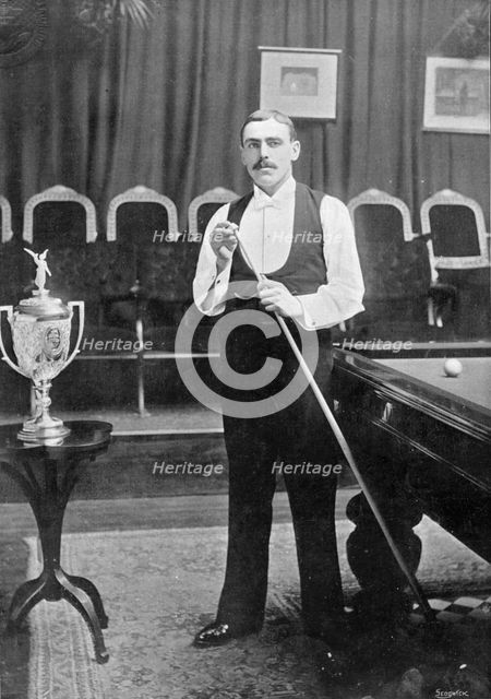 Portrait of the billiards player E Dawson, 1896.  Creator: RW Thomas.