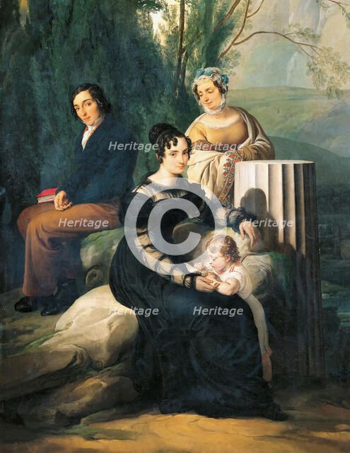 Portrait of the Borri Stampa Family, 1822. Creator: Hayez, Francesco (1791-1882).