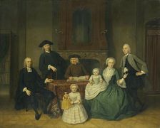 Portrait of the Brak Family, Amsterdam Mennonites, 1752. Creator: Tibout Regters
