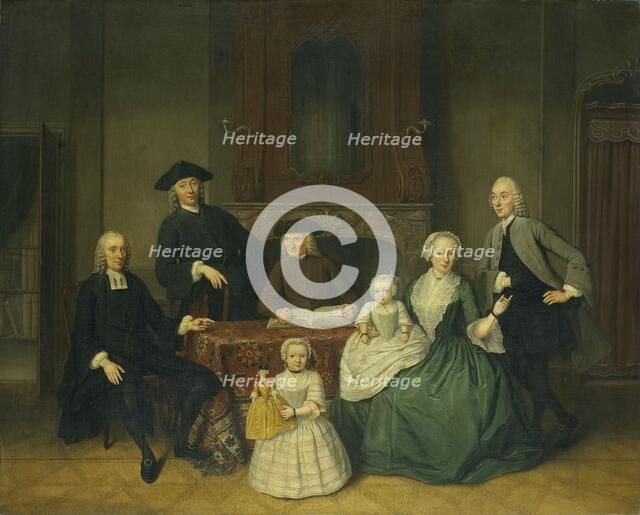 Portrait of the Brak Family, Amsterdam Mennonites, 1752. Creator: Tibout Regters.