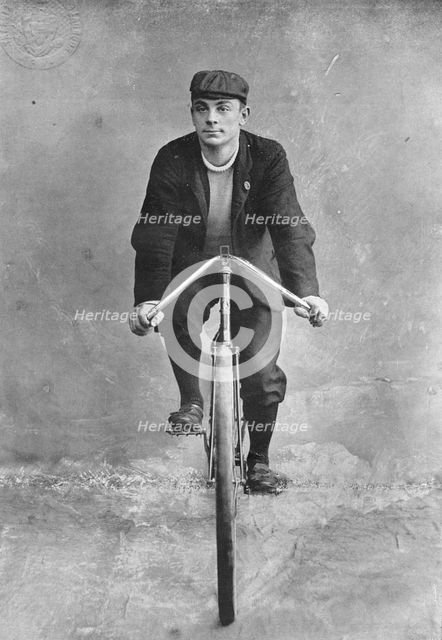 Portrait of the cyclist CC Fontaine, 1896. Creator: RW Thomas.