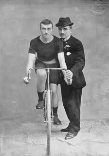 Portrait of the cyclist AE Walters, 1896. Creator: Unknown