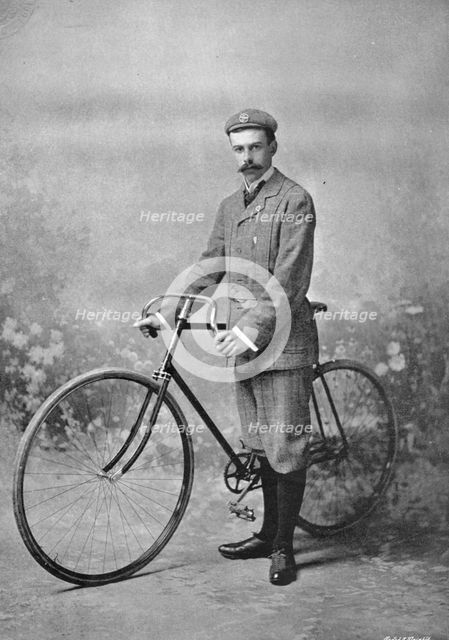 Portrait of the cyclist AW Horton, 1896.  Creator: Symmons & Thiele.