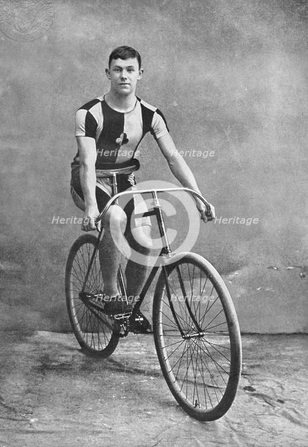Portrait of the cyclist AW Harris, 1896.  Creator: Unknown.