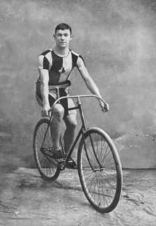Portrait of the cyclist AW Harris, 1896. Creator: Unknown