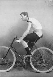 Portrait of the cyclist FJ Osmond, 1896. Creator: Henry Joseph Whitlock