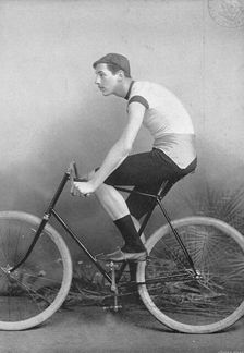 Portrait of the cyclist FJ Osmond, 1896. Creator: Henry Joseph Whitlock