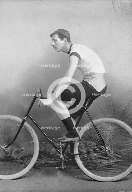 Portrait of the cyclist FJ Osmond, 1896. Creator: Henry Joseph Whitlock.
