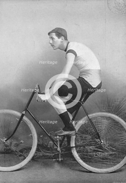 Portrait of the cyclist FJ Osmond, 1896. Creator: Henry Joseph Whitlock.