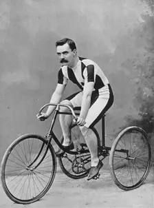 Portrait of the cyclist J Rowley, 1896. Creator: RW Thomas