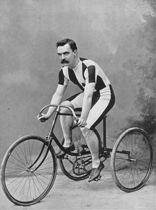 Portrait of the cyclist J Rowley, 1896. Creator: RW Thomas
