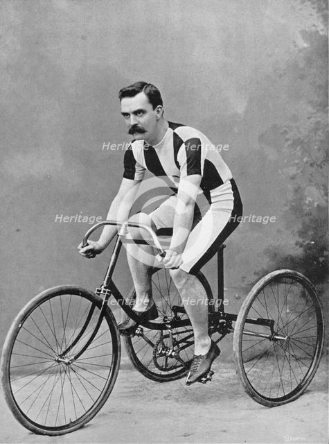Portrait of the cyclist J Rowley, 1896. Creator: RW Thomas.