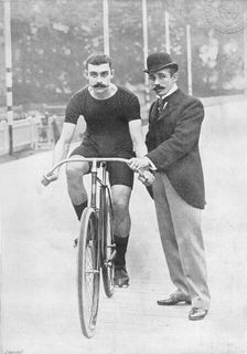 Portrait of the cyclist JW Stocks, 1896. Creator: RW Thomas