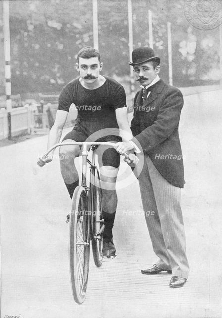 Portrait of the cyclist JW Stocks, 1896. Creator: RW Thomas.