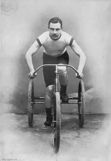 Portrait of the cyclist Lewis Stroud, 1896. Creator: RW Thomas