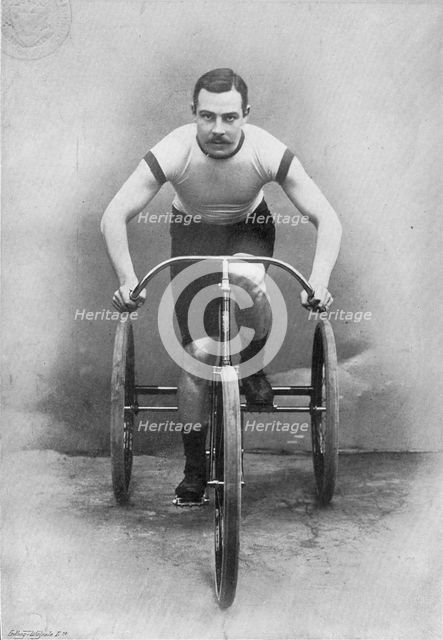 Portrait of the cyclist Lewis Stroud, 1896.  Creator: RW Thomas.
