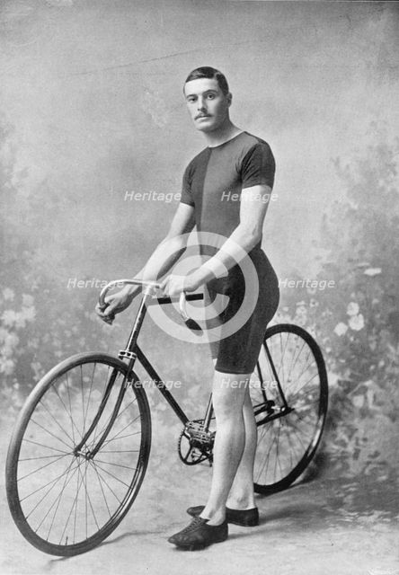 Portrait of the cyclist R Palmer, 1896.  Creator: Symmons & Thiele.