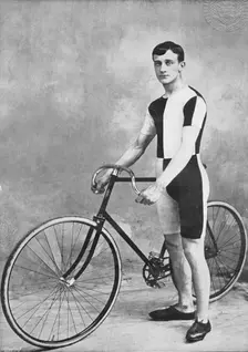 Portrait of the cyclist T Osborne, 1896. Creators: T Osborne, RW Thomas