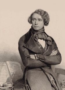 Portrait of the cellist and composer Adrien-François Servais (1807-1866) , 1838. Creator: Baugniet, Charles-Louis (1814-1886)