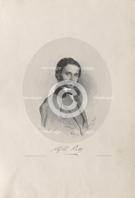 Portrait of the cellist and composer Alfredo Piatti (1822-1901) , 1858. Creator: Kaiser, Eduard (1820-1895).