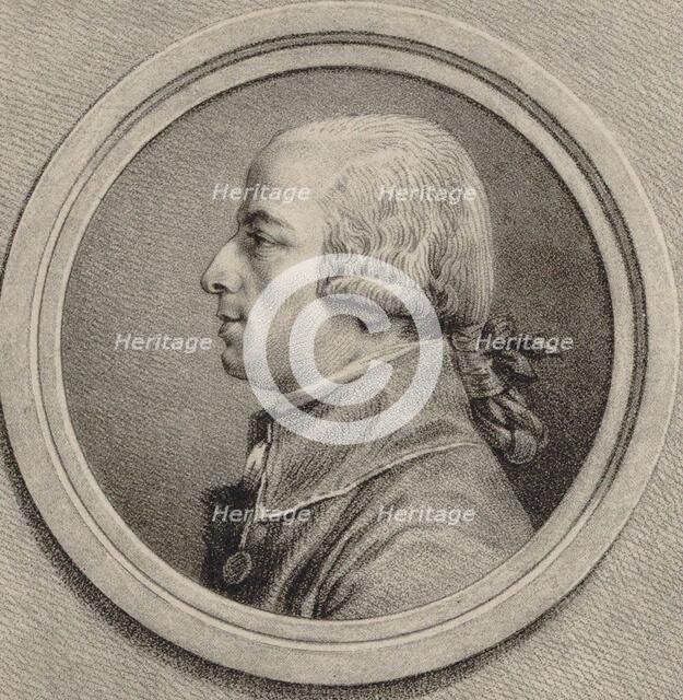 Portrait of the cellist and composer Jean-Baptiste Sebastien Bréval (1753-1823), 1785. Creator: Moreau the Younger, Jean Michel, the Younger (1741-1814).