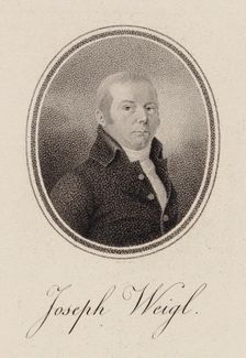 Portrait of the cellist Joseph Franz Weigl (1740-1820) , c. 1785. Creator: Anonymous