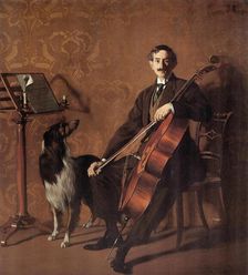 Portrait of the cellist Juan de Azurmendi, 1909. Creator: Zuloaga y Zabaleto, Ignacio (1870-1945)