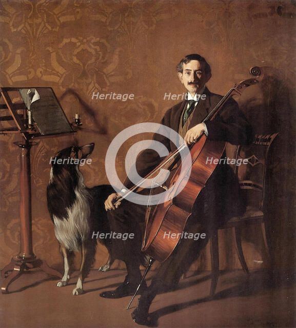 Portrait of the cellist Juan de Azurmendi, 1909. Creator: Zuloaga y Zabaleto, Ignacio (1870-1945).