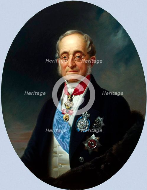'Portrait of the Chancellor of the Russian Empire Count Karl Robert Nesselrode', (1780-1862), 1840s. Creator: Franz Kruger.