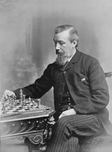 Portrait of the chess player Joseph Henry Blackburne, 1896. Creator: George Bradshaw