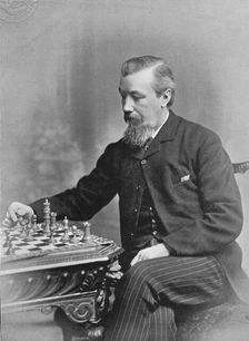 Portrait of the chess player Joseph Henry Blackburne, 1896. Creator: George Bradshaw