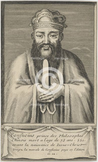 Portrait of the Chinese thinker and social philosopher Confucius, Between 1745 and 1755. Creator: Anonymous.